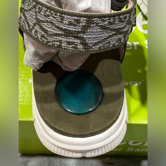 NWT Tony Little Cheeks Sneaker Sandals Olive Velcro Closure Size 8.5W - Picture 4 of 8